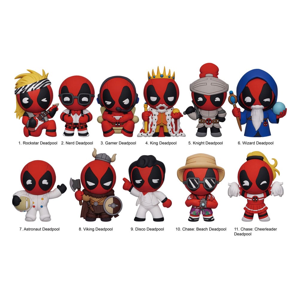 Marvel 3D PVC Bag Clips Deadpool Series 6 Display (24)