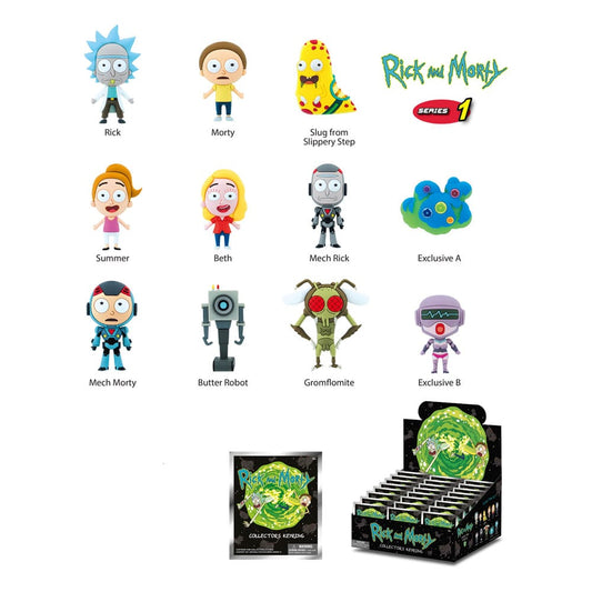 Rick and Morty 3D PVC Bag Clips Series 1 Display (24)