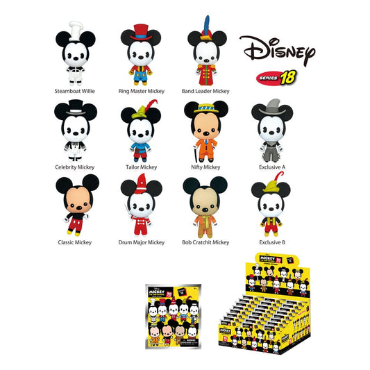 Disney 3D PVC Bag Clips Mickey Through the Year Series 18 Display (24)