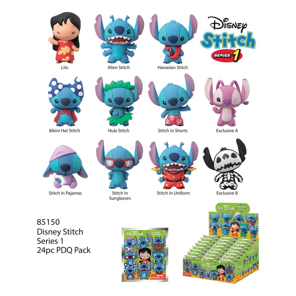 Lilo & Stitch 3D PVC Bag Clips Series 1 Display (24)