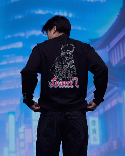 Naruto Shippuden Sweatshirt - Grafisk Svart, Storlek M