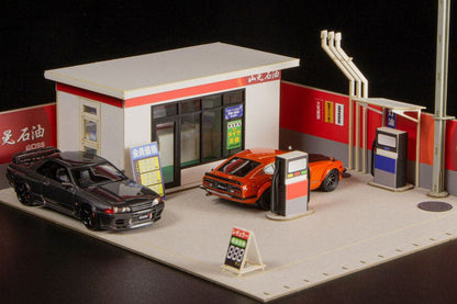 Original Illustration 1/64 Paper Model Kit 1/64 Gas Station 11 cm (re-run)