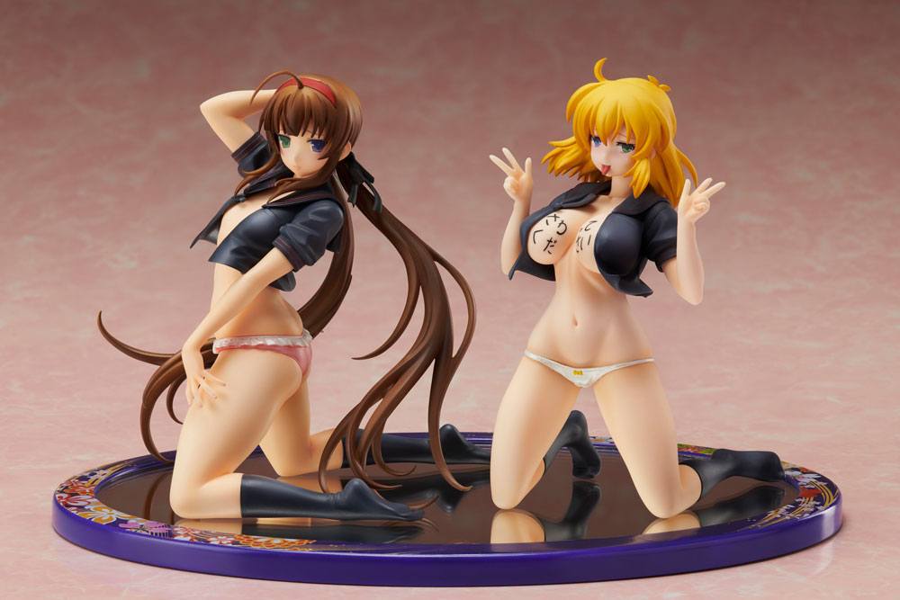 Senran Kagura NewWave Gburst PVC Staty 1/10 Ryobi x Ryona Bare Body Sailor Uniform Ver. 19 cm