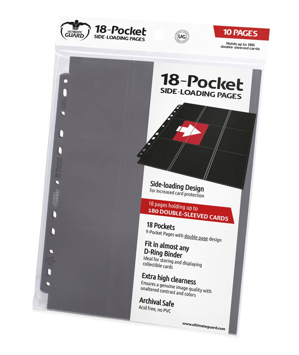 Ultimate Guard 18-Pocket Pages Side-Loading (10) - Grey