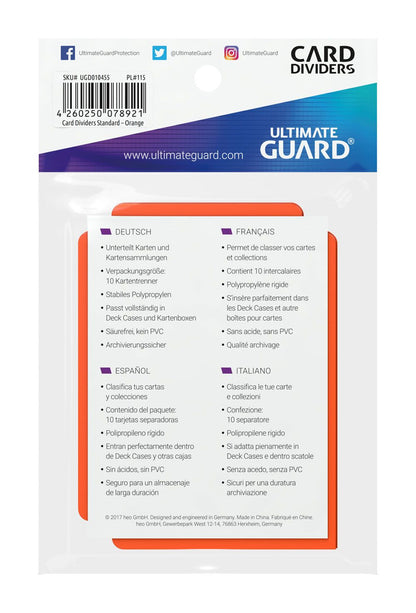 Ultimate Guard Card Dividers Standard Size (10) - Orange