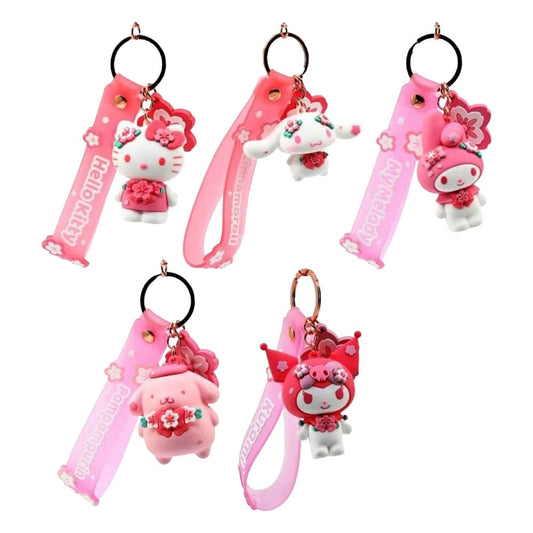 Sanrio Sakura Series Nyckelringar with Hand Strap Hello Kitty and Friends Display (12)