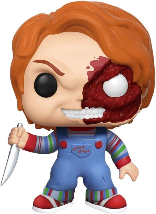 Child´s Play POP Movies Vinyl (Exc) Figur Chucky Half (BD) 9 cm