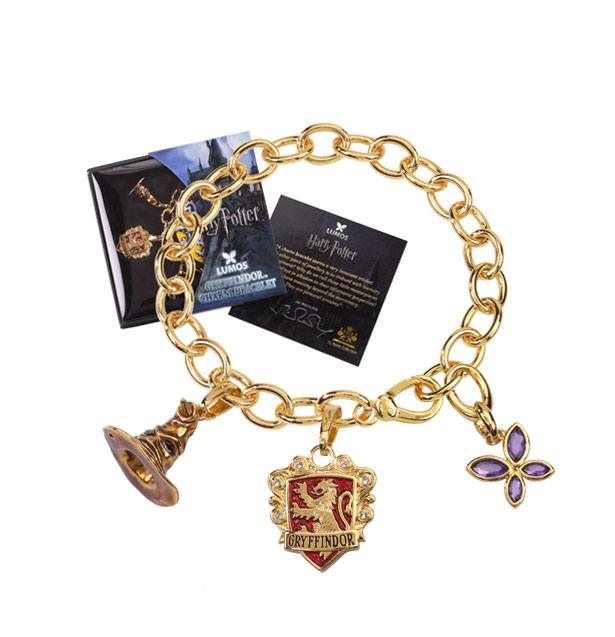 Harry Potter Charm Armband Lumos Gryffindor (gold plated)
