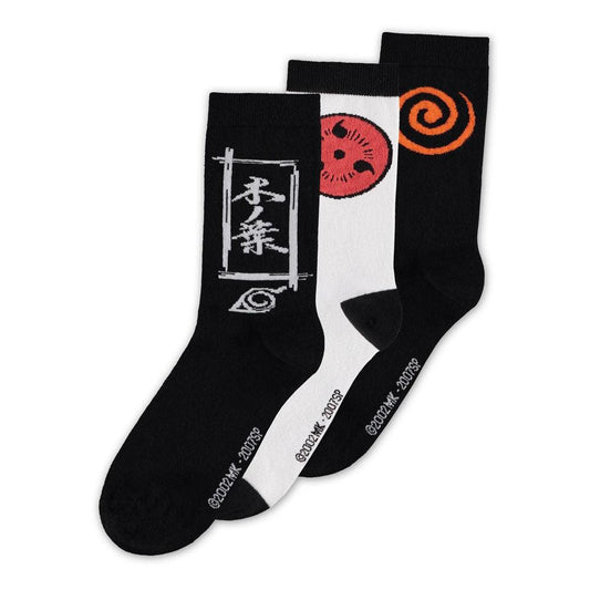 Naruto Shippuden Strumpor 3-Pack Sasuke Symbol 39-42