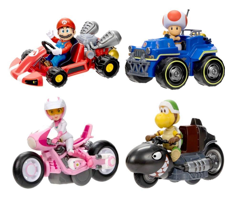 The Super Mario Bros. Movie Mini Actionfigurer with Karts 6 cm Assortment (6)