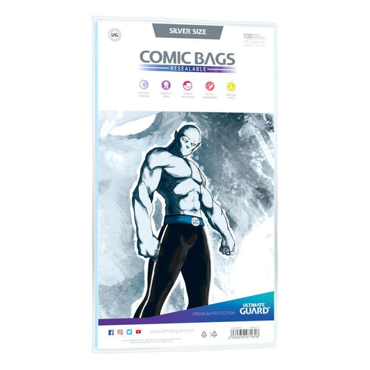 Ultimate Guard Comic Bags Resealable Silver Size (100)